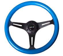 画像をギャラリービューアに読み込む, NRG Classic Wood Grain Steering Wheel (350mm) Blue Pearl/Flake Paint w/Black 3 - Spoke Center - R70オートパーツ【公式】