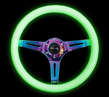 画像をギャラリービューアに読み込む, NRG Classic Wood Grain Steering Wheel (350mm) Glow - N - The - Dark Green Grip w/Neochrome 3 - Spoke Center - R70オートパーツ【公式】