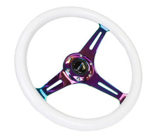 画像をギャラリービューアに読み込む, NRG Classic Wood Grain Steering Wheel (350mm) Glow - N - The - Dark Green Grip w/Neochrome 3 - Spoke Center - R70オートパーツ【公式】