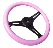 画像をギャラリービューアに読み込む, NRG Classic Wood Grain Steering Wheel (350mm) Solid Pink Painted Grip w/Black 3 - Spoke Center - R70オートパーツ【公式】