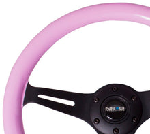 画像をギャラリービューアに読み込む, NRG Classic Wood Grain Steering Wheel (350mm) Solid Pink Painted Grip w/Black 3 - Spoke Center - R70オートパーツ【公式】
