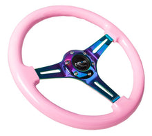 画像をギャラリービューアに読み込む, NRG Classic Wood Grain Steering Wheel (350mm) Solid Pink Painted Grip w/Neochrome 3 - Spoke Center - R70オートパーツ【公式】