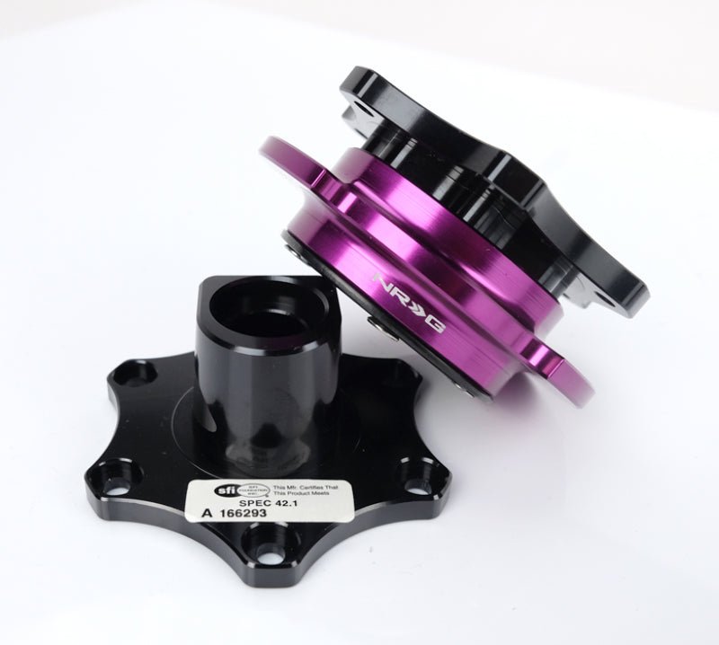 NRG Quick Release SFI SPEC 42.1 - Shiny Black Body / Shiny Purple Ring - R70オートパーツ【公式】
