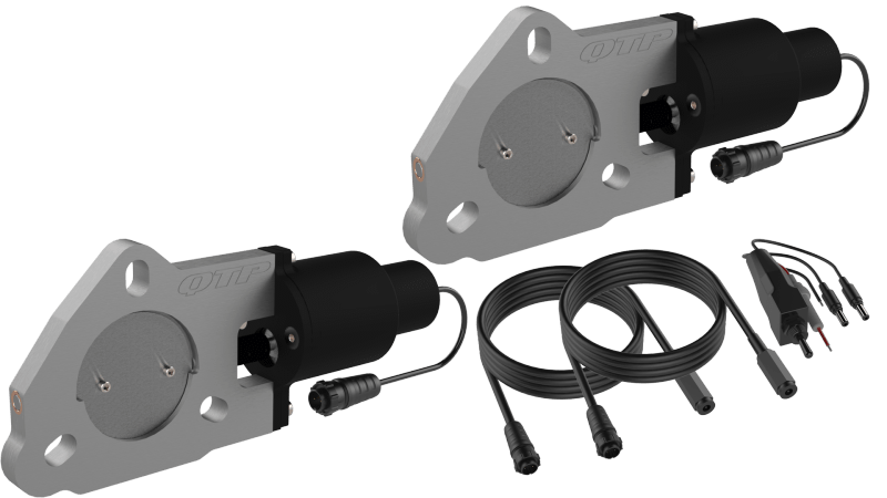 QTP 2.5in Bolt - On QTEC Dual Electric Cutout Valves - Pair - R70オートパーツ【公式】