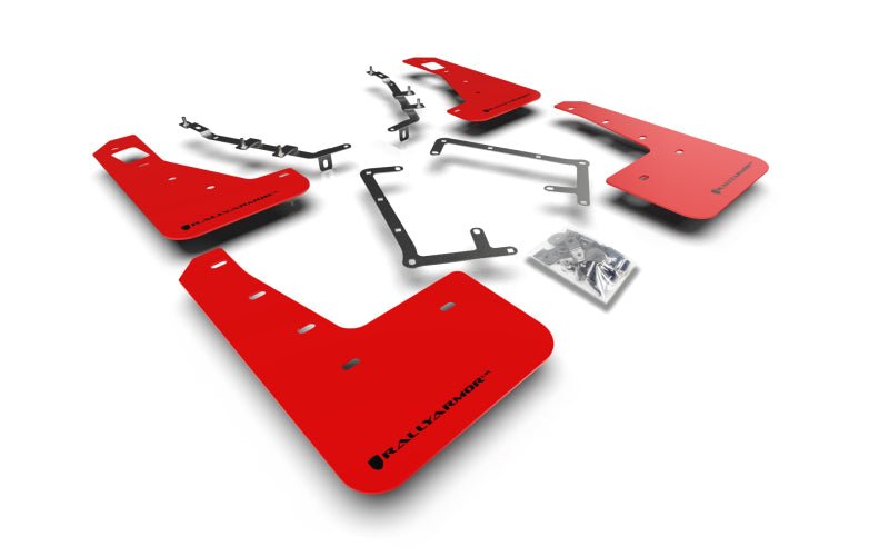 Rally Armor 09 - 11 Ford Focus MK2 RS Red UR Mud Flap Black Logo - R70オートパーツ【公式】