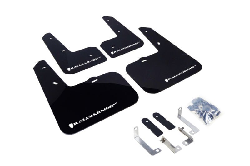 Rally Armor 12 - 18 Hyundai Veloster Black UR Mud Flap w/ White Logo - R70オートパーツ【公式】