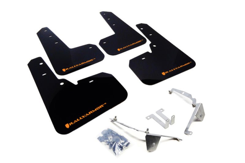 Rally Armor 13 - 17 Subaru Crosstrek XV Black Mud Flap w/Orange Logo - R70オートパーツ【公式】