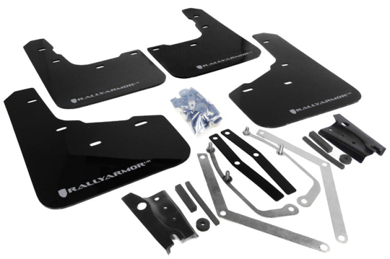 Rally Armor 13 - 19 Ford Fiesta ST Black UR Mud Flap w/Silver Logo - R70オートパーツ【公式】