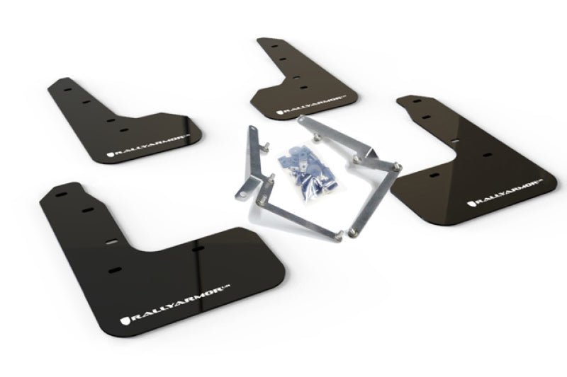 Rally Armor 17 - 21 Honda Civic Sport/Sport Touring Black UR Mud Flap w/White Logo - R70オートパーツ【公式】