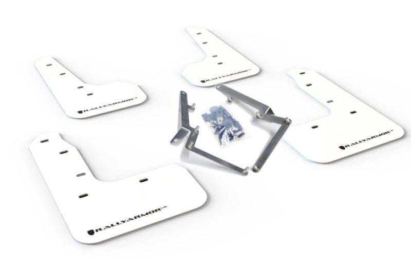 Rally Armor 17 - 21 Honda Civic Sport/Sport Touring White UR Mud Flap w/Black Logo - R70オートパーツ【公式】