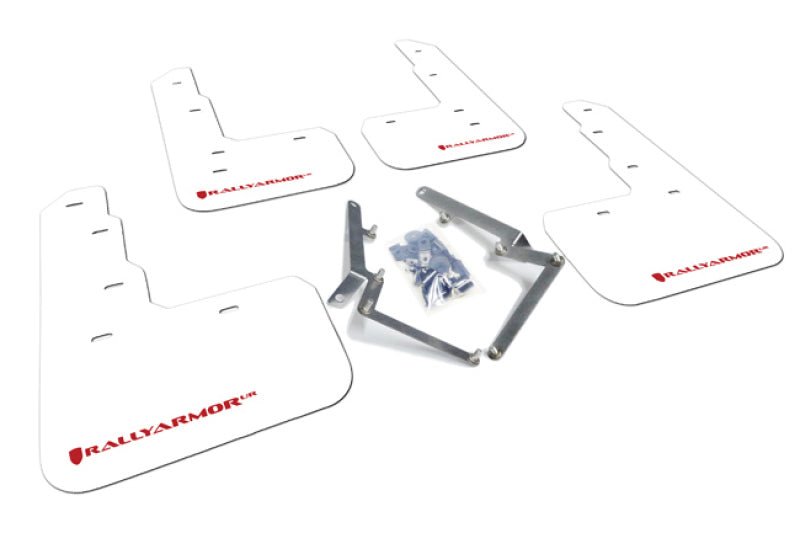 Rally Armor 17 - 22 Honda Civic Type R White UR Mud Flap w/Red Logo - R70オートパーツ【公式】
