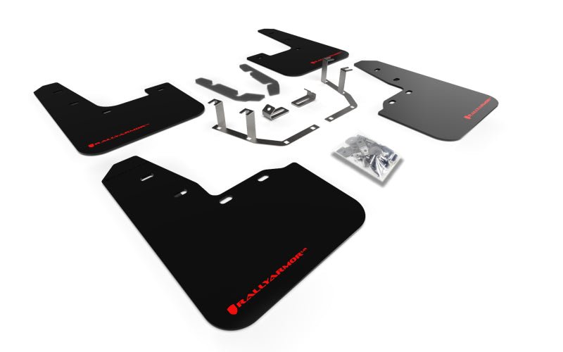 Rally Armor 18 - 23 Ford Fiesta ST MK8 Black UR Mud Flap w/Red Logo - R70オートパーツ【公式】