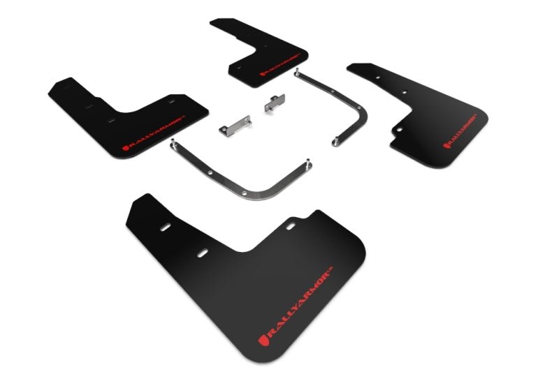 Rally Armor 19 - 21 Hyundai Veloster Turbo/2.0/R - Spec Black UR Mud Flap w/Red Logo - R70オートパーツ【公式】