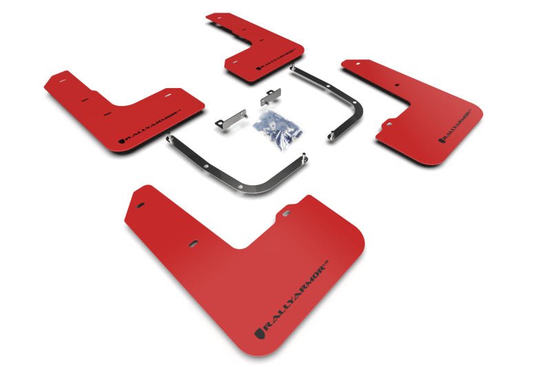 Rally Armor 19 - 22 Hyundai Veloster N Red UR Mud Flap w/ Black Logo - R70オートパーツ【公式】