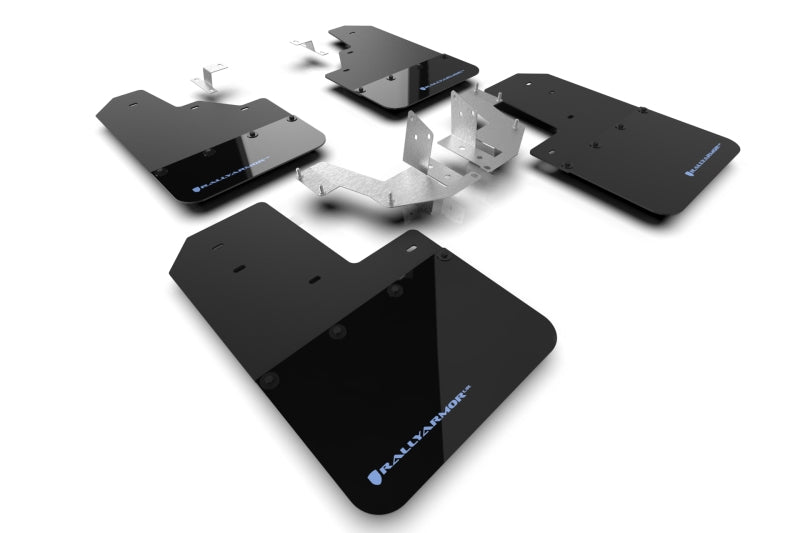 Rally Armor 21 - 25 Ford Bronco (Plstc Bmpr - NO Rptr/Sprt - NO RR/RB) Blk Mud Flap w/Area Blue Logo - R70オートパーツ【公式】