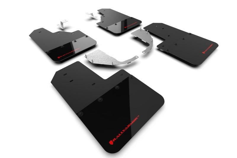 Rally Armor 21 - 25 Ford Bronco (Steel Bmpr - NO Rptr/Sprt - NO RR/RB) Blk Mud Flap w/Red Logo - R70オートパーツ【公式】