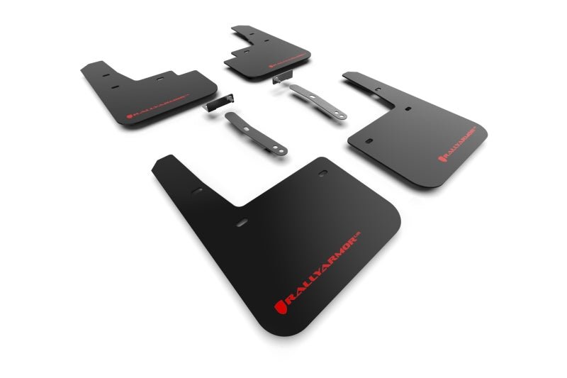 Rally Armor 22 - 23 Hyundai Kona N Black UR Mud Flap w/Red Logo - R70オートパーツ【公式】