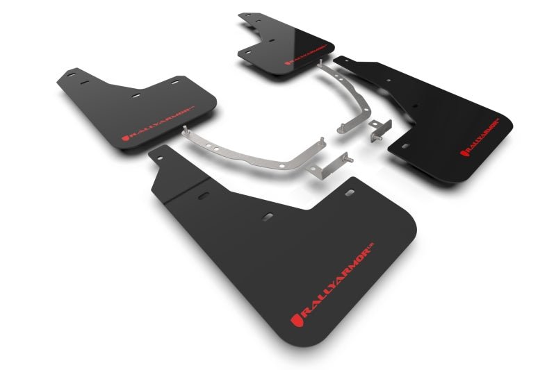 Rally Armor 22 - 24 Hyundai Ioniq 5 Black Mud Flap w/Red Logo - R70オートパーツ【公式】