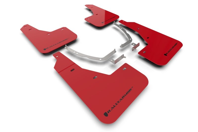 Rally Armor 22 - 24 Hyundai Ioniq 5 Red Mud Flap w/Black Logo - R70オートパーツ【公式】