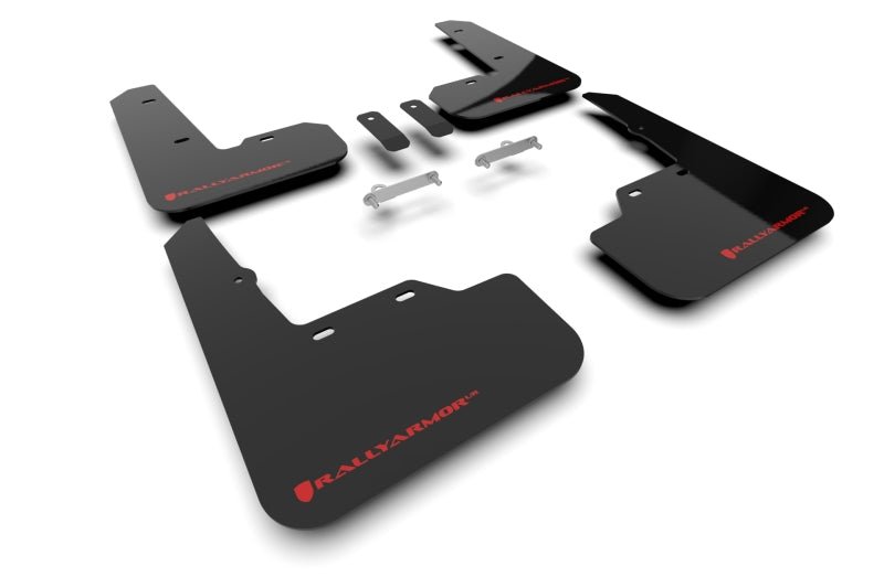 Rally Armor 22 - 25 Subaru WRX Black UR Mud Flap w/Red Logo - R70オートパーツ【公式】