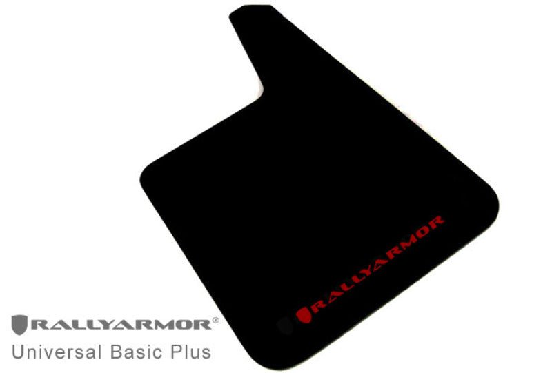 Rally Armor Universal Fit (No Hardware) Basic Plus Black Mud Flap w/ Red Logo - R70オートパーツ【公式】