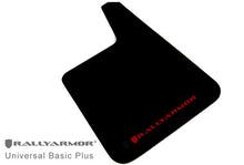 画像をギャラリービューアに読み込む, Rally Armor Universal Fit (No Hardware) Basic Plus Black Mud Flap w/ Red Logo - R70オートパーツ【公式】