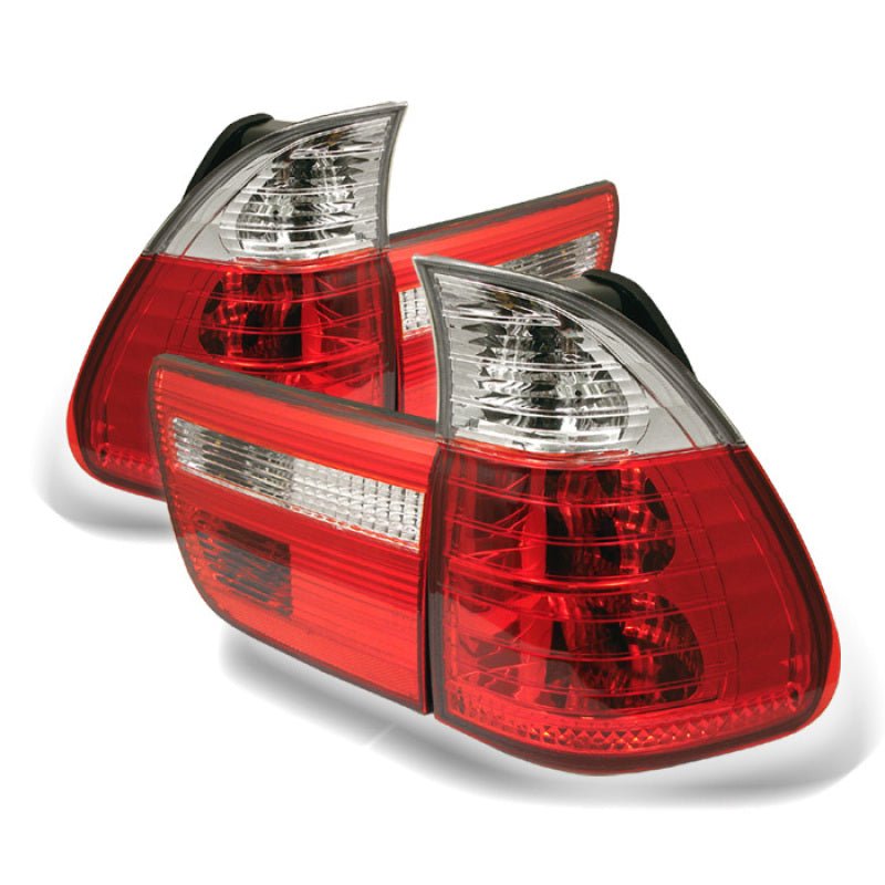 Spyder BMW E53 X5 00 - 06 4PCS Euro Style Tail Lights - Red Clear ALT - YD - BE5300 - RC - R70オートパーツ【公式】