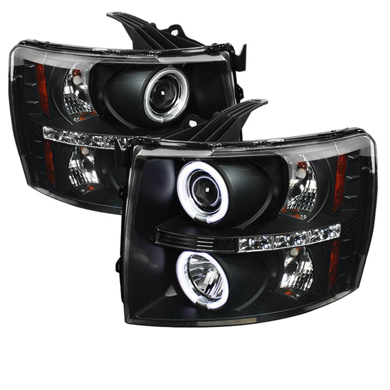 Spyder Chevy Silverado 1500 07 - 13 Projector Headlights CCFL Halo LED Blk PRO - YD - CS07 - CCFL - BK - R70オートパーツ【公式】