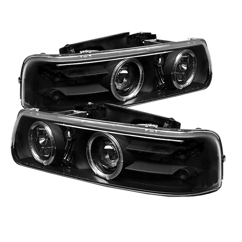 Spyder Chevy Silverado 1500/2500 99 - 02 Projector Headlights LED Halo LED Black PRO - YD - CS99 - HL - BK - R70オートパーツ【公式】