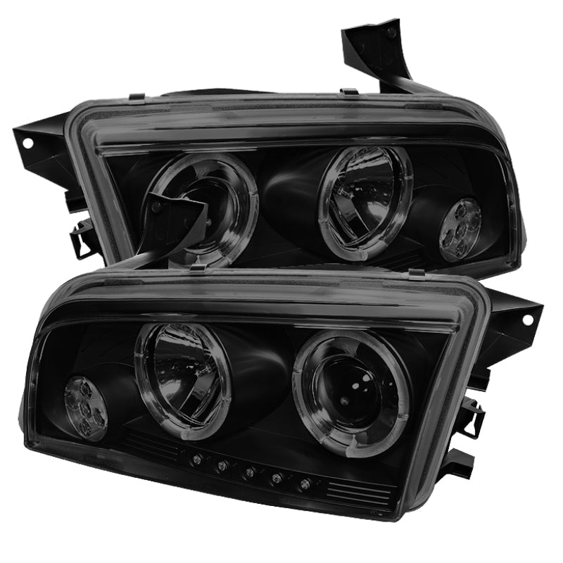 Spyder Dodge Charger 06 - 10 Projector Headlights Halogen - LED Halo LED Blk Smke PRO - YD - DCH05 - LED - BSM - R70オートパーツ【公式】