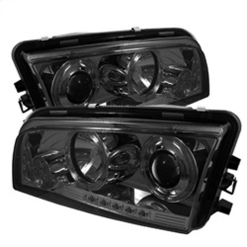 Spyder Dodge Charger 06 - 10 Projector Headlights Halogen Only - LED Halo LED Smke PRO - YD - DCH05 - LED - SM - R70オートパーツ【公式】