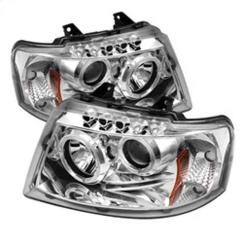 Spyder Ford Expedition 03 - 06 Projector Headlights LED Halo LED Chrm Low 9006 PRO - YD - FE03 - HL - C - R70オートパーツ【公式】