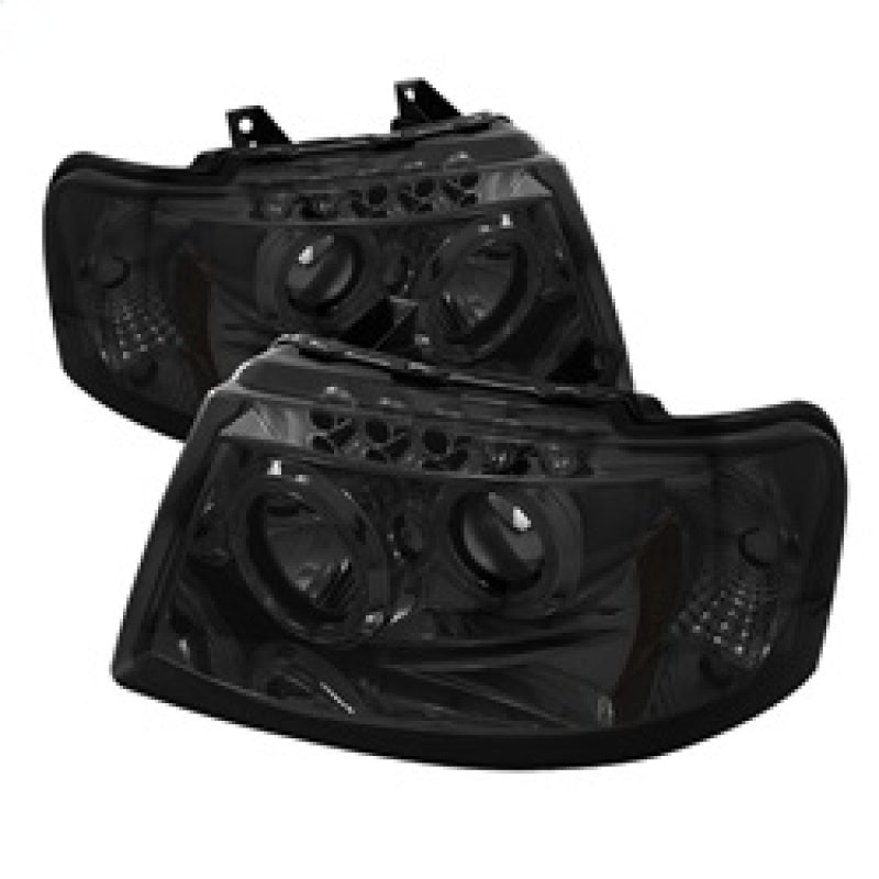 Spyder Ford Expedition 03 - 06 Projector Headlights LED Halo LED Smke (Not Included) PRO - YD - FE03 - HL - SM - R70オートパーツ【公式】
