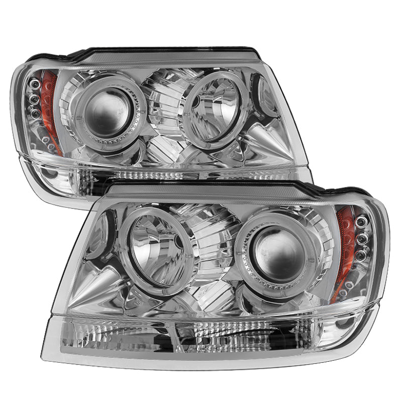 Spyder Jeep Grand Cherokee 99 - 04 Projector Headlights LED Halo LED Chrm - PRO - YD - JGC99 - HL - C - R70オートパーツ【公式】
