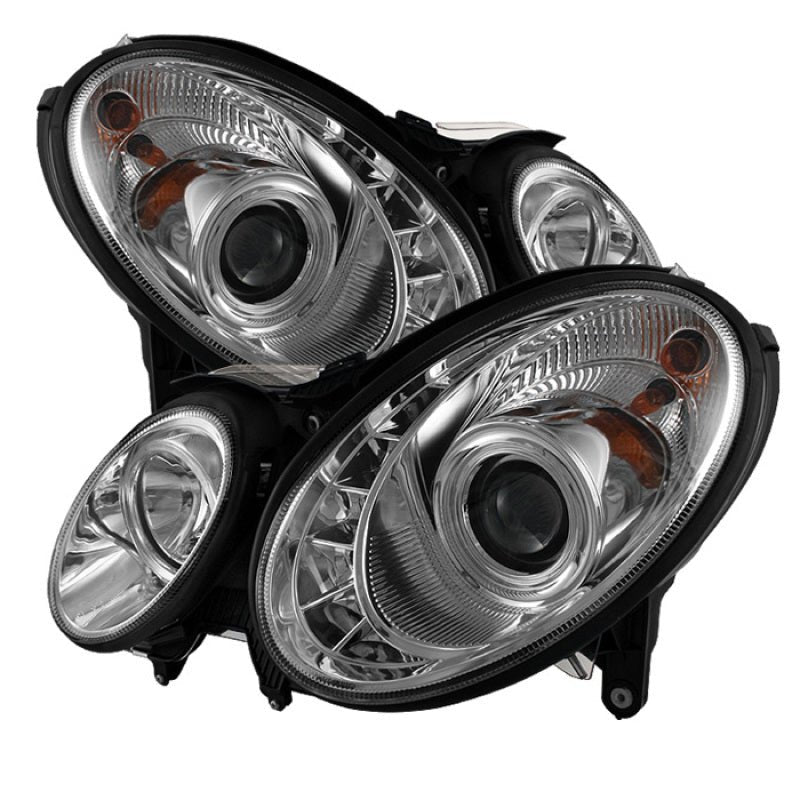 Spyder Mercedes Benz E - Class 07 - 09 Projector Headlights Halogen - DRL Chrm PRO - YD - MBW21107 - DRL - C - R70オートパーツ【公式】