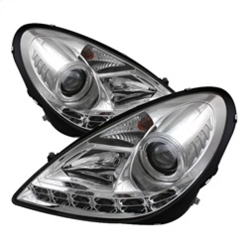 Spyder Mercedes Benz SLK 05 - 10 Projector Headlights Halogen Model - DRL Chrm PRO - YD - MBSLK05 - DRL - C - R70オートパーツ【公式】