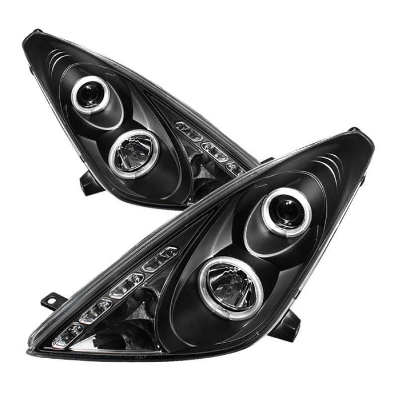 Spyder Toyota Celica 00 - 05 Projector Headlights LED Halo DRL Blk High H1 Low H1 PRO - YD - TCEL00 - LED - BK - R70オートパーツ【公式】