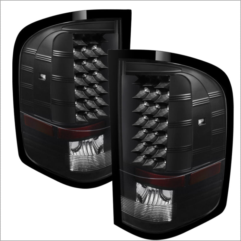 xTune Chevy Silverado 07 - 13 LED Tail Lights Black ALT - JH - CS07 - LED - BK - R70オートパーツ【公式】