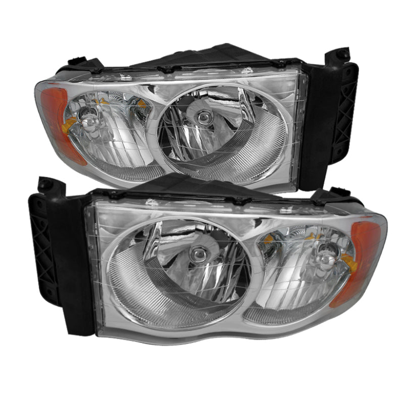 xTune Dodge Ram 1500 02 - 05 Amber Crystal Headlights Chrome HD - JH - DR02 - AM - C - R70オートパーツ【公式】