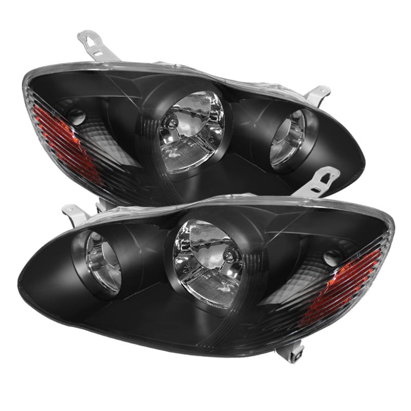 xTune Toyota Corolla 03 - 06 Crystal Headlights Black HD - JH - TC03 - AM - BK - R70オートパーツ【公式】